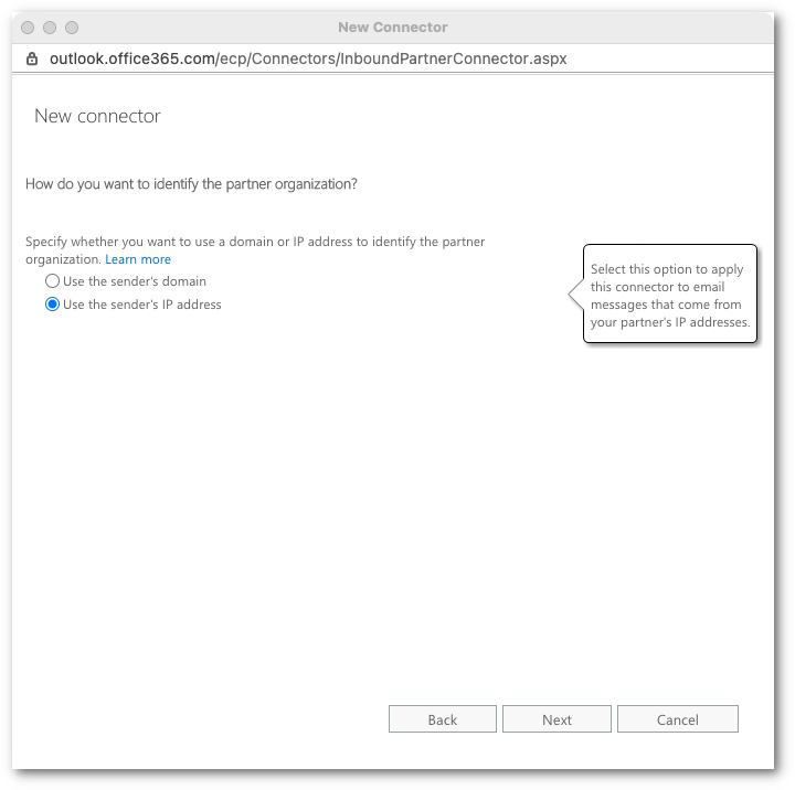 Select the sender’s IP address